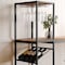Flash Furniture Jura Metal Bar and Wine Table w/2 Slanted Shelves for Bottle Storage and Hanging Glass, Black Frame NAN-F-HY-B23102-BLKBRN-GG - alternate 6